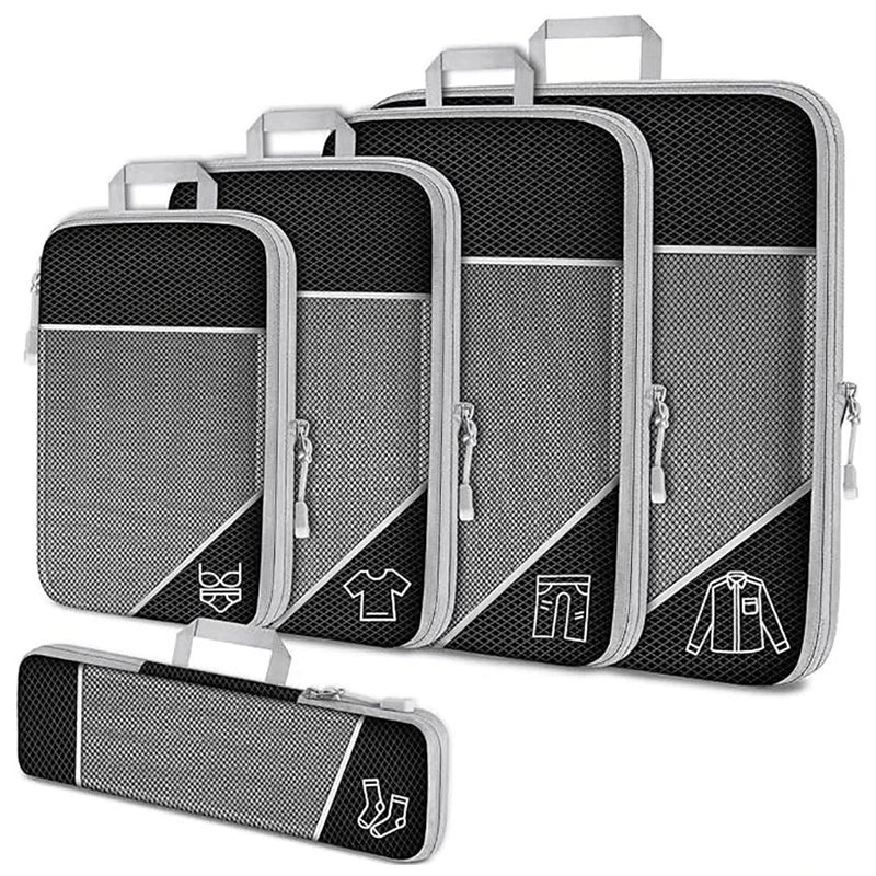 A set of black packing cube compression
