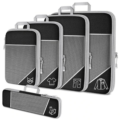A set of black packing cube compression
