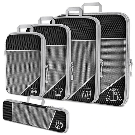A set of black packing cube compression
